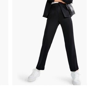 New Nic + Zoe Black Relaxed Fit Trouser Pull On Tapered Leg Ankle Pants Size 4